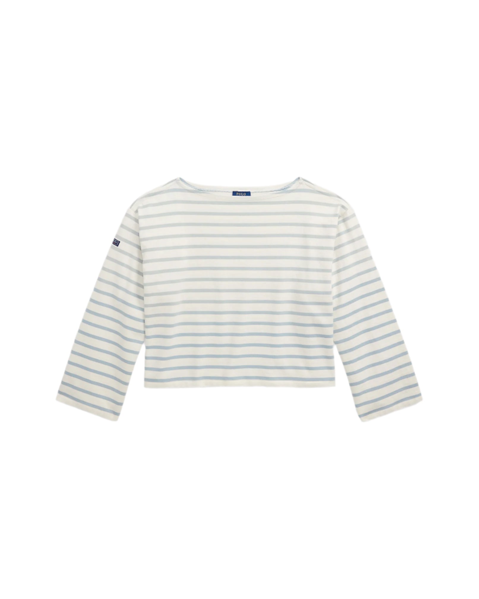 Longsleeve stripe grey blue/white