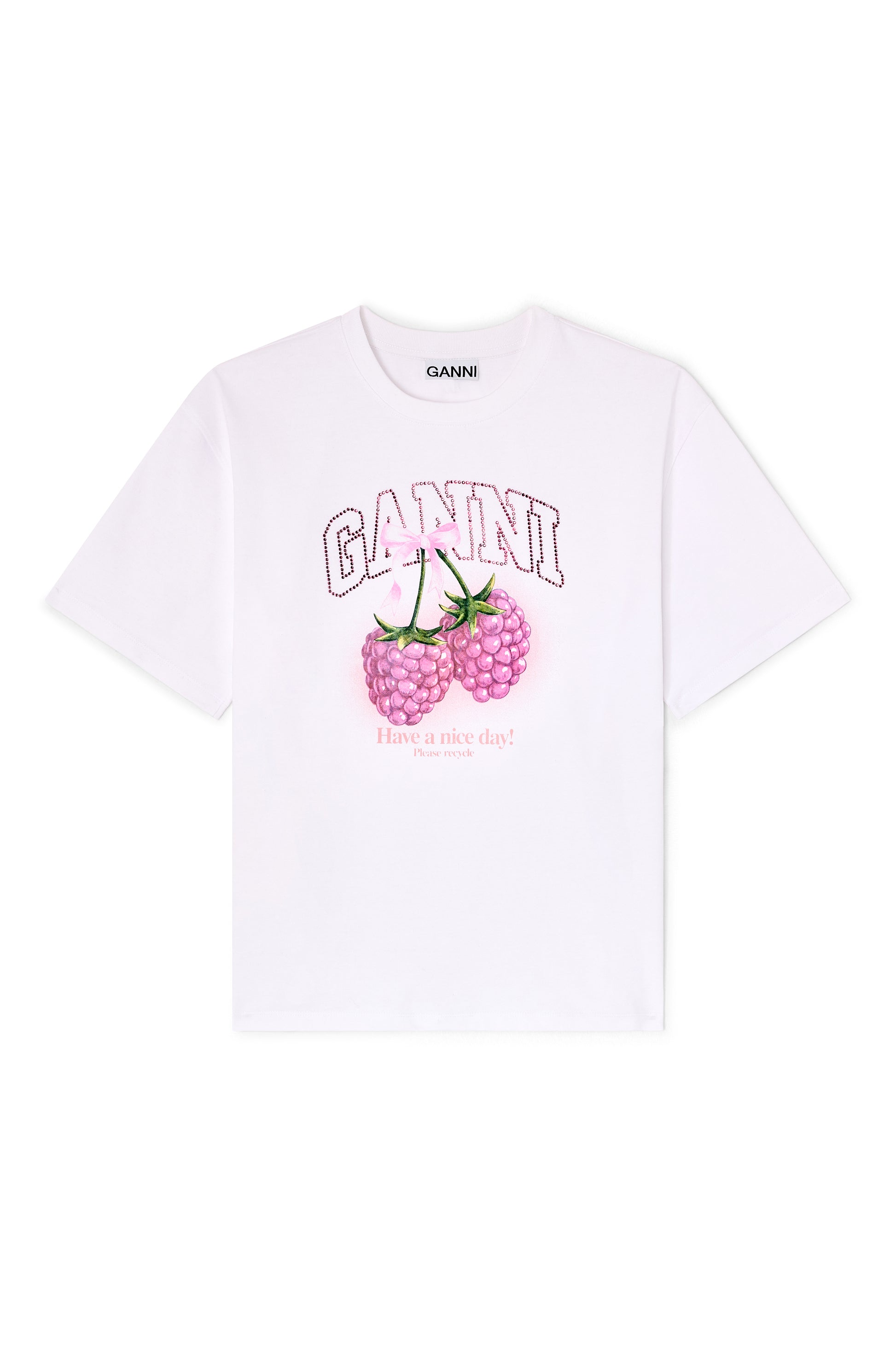 Tee cotton Raspberry glam white