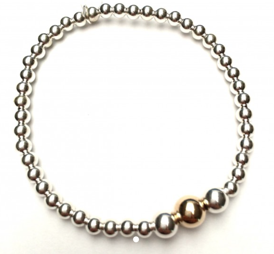 Bracelet three silver gold