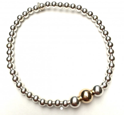 Image of Bracelet three silver gold