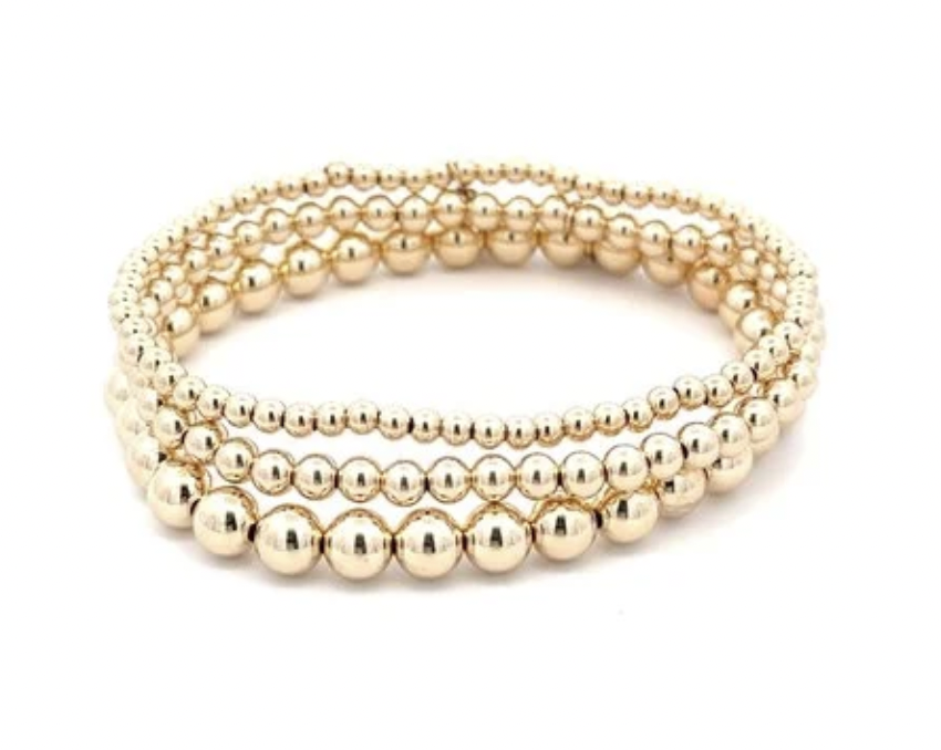 Bracelet set basic gold coloured 3mm / 4mm / 6mm
