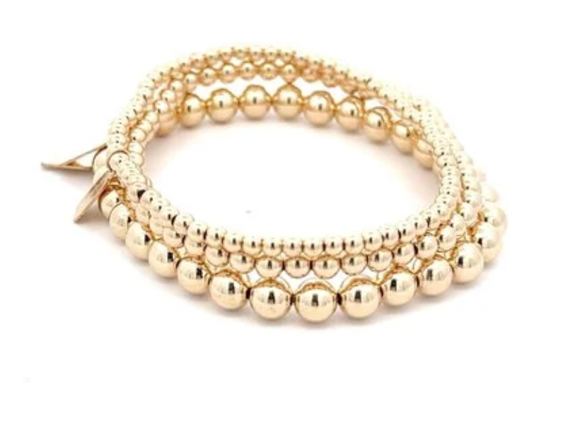 Bracelet set basic gold coloured 3mm / 4mm / 6mm