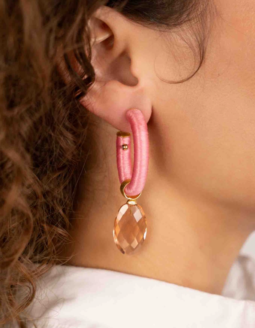 Earrings Evy creool ovaal pink M