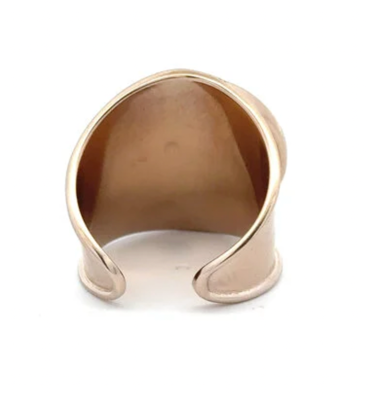 Image of Ring flat heart blue light  goldplated