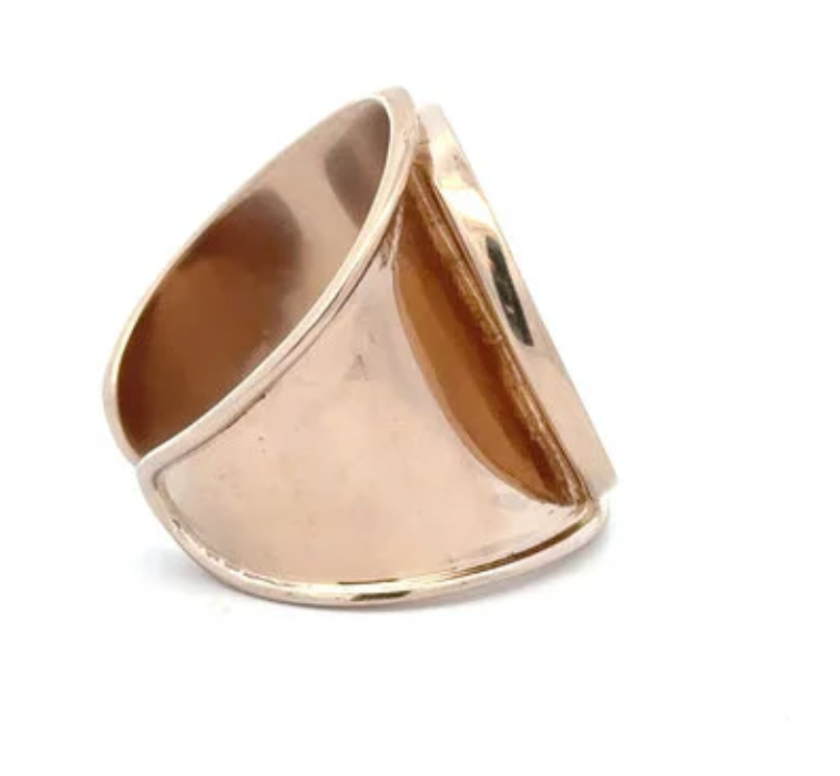 Image of Ring flat heart sea green  goldplated