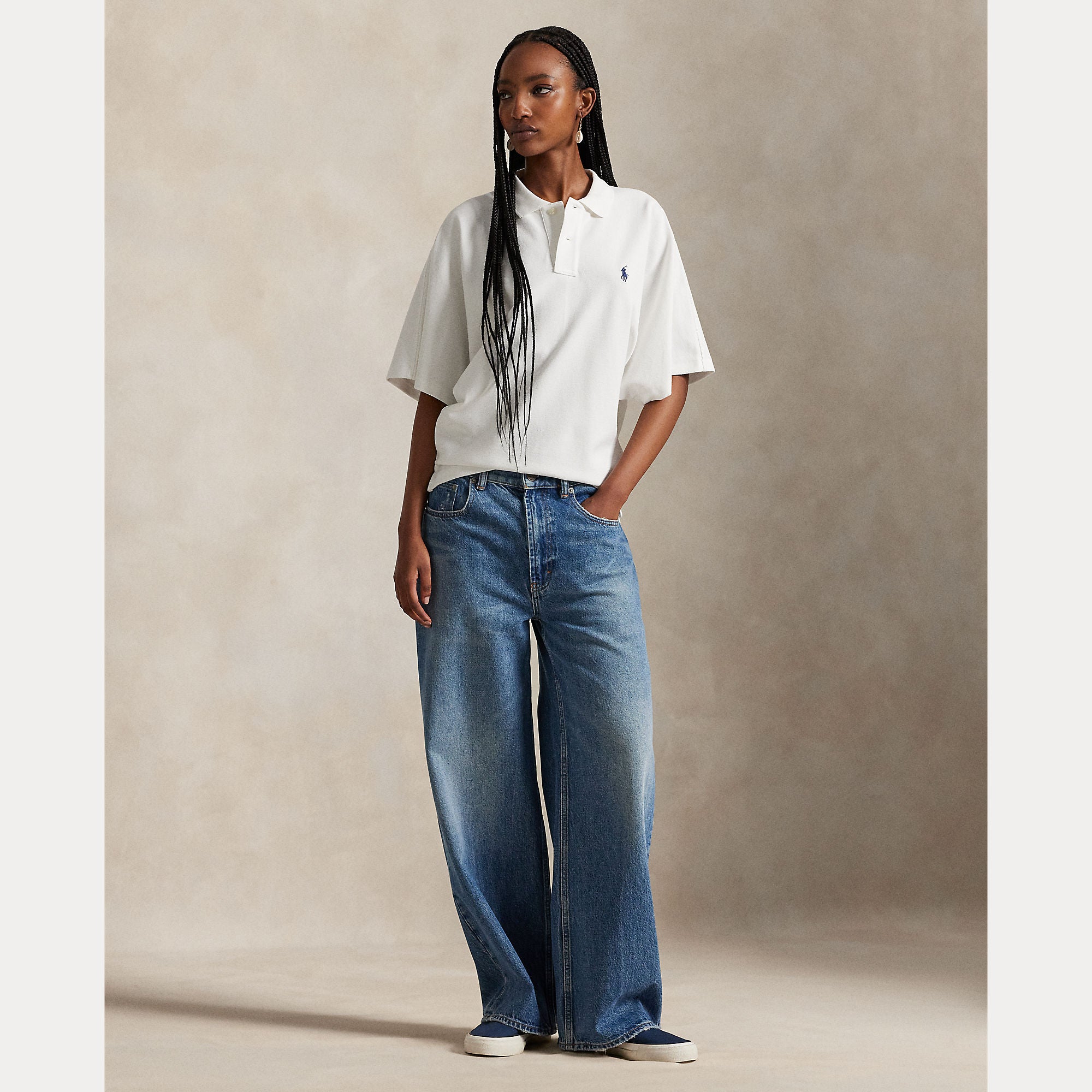 Image of Polo Dolman wedge white