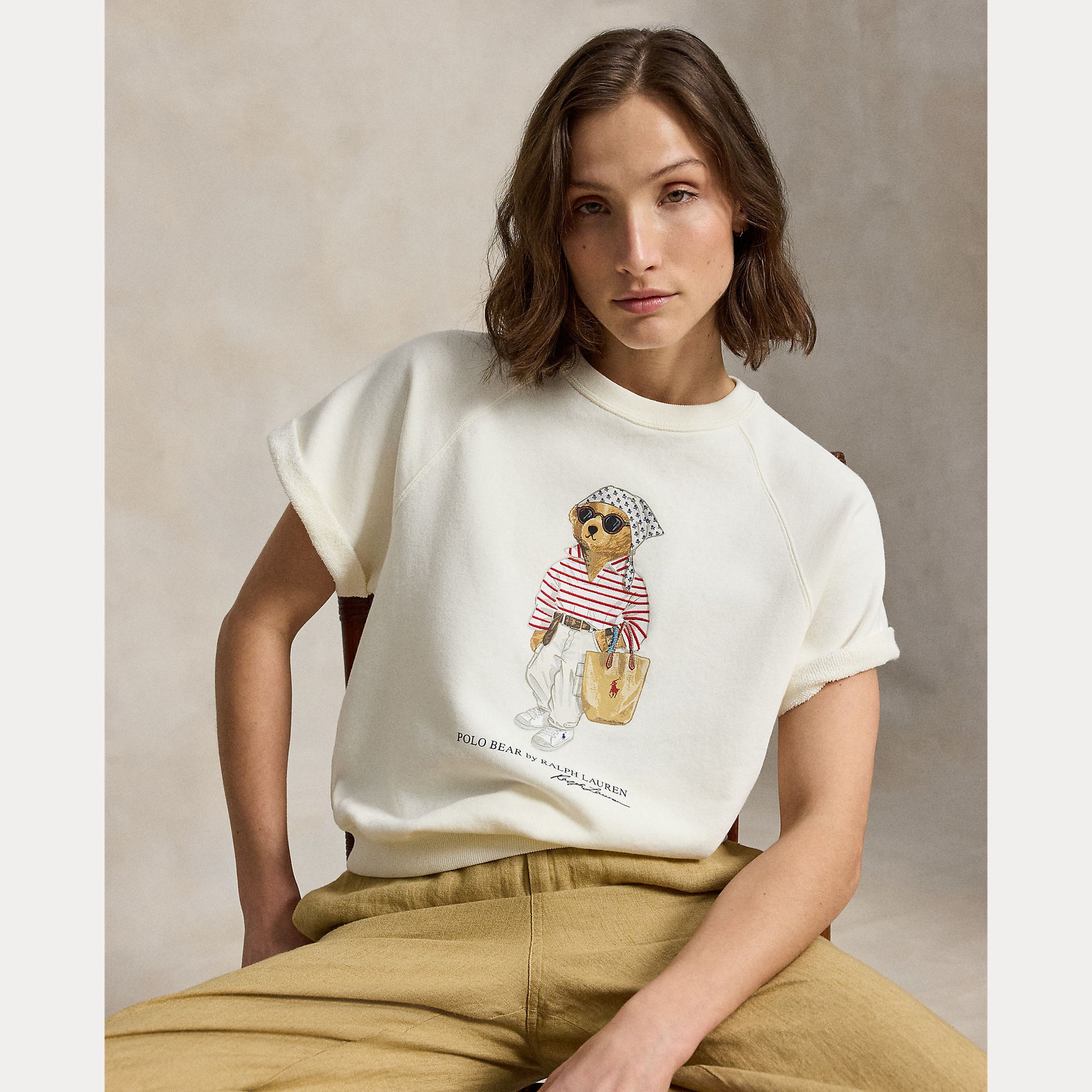 Sweat Bear short sleeve warm white