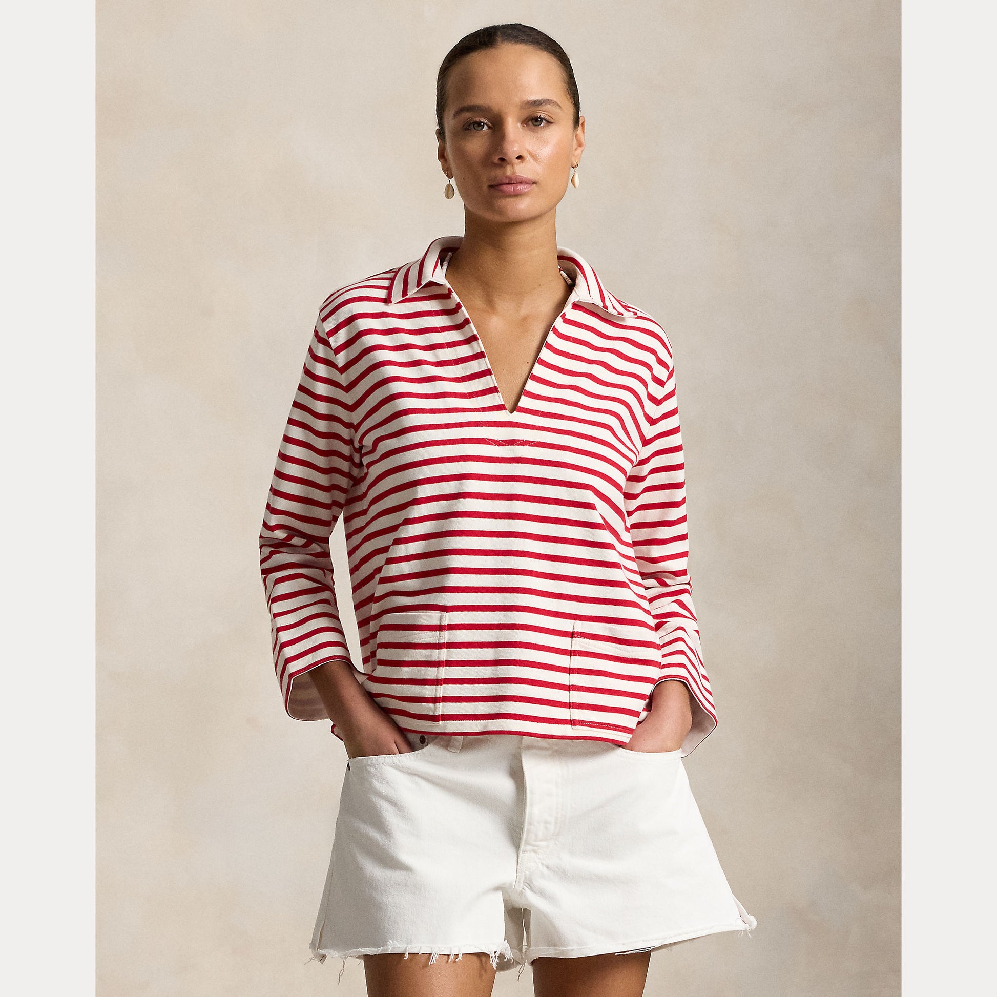 Sweat polo stripe