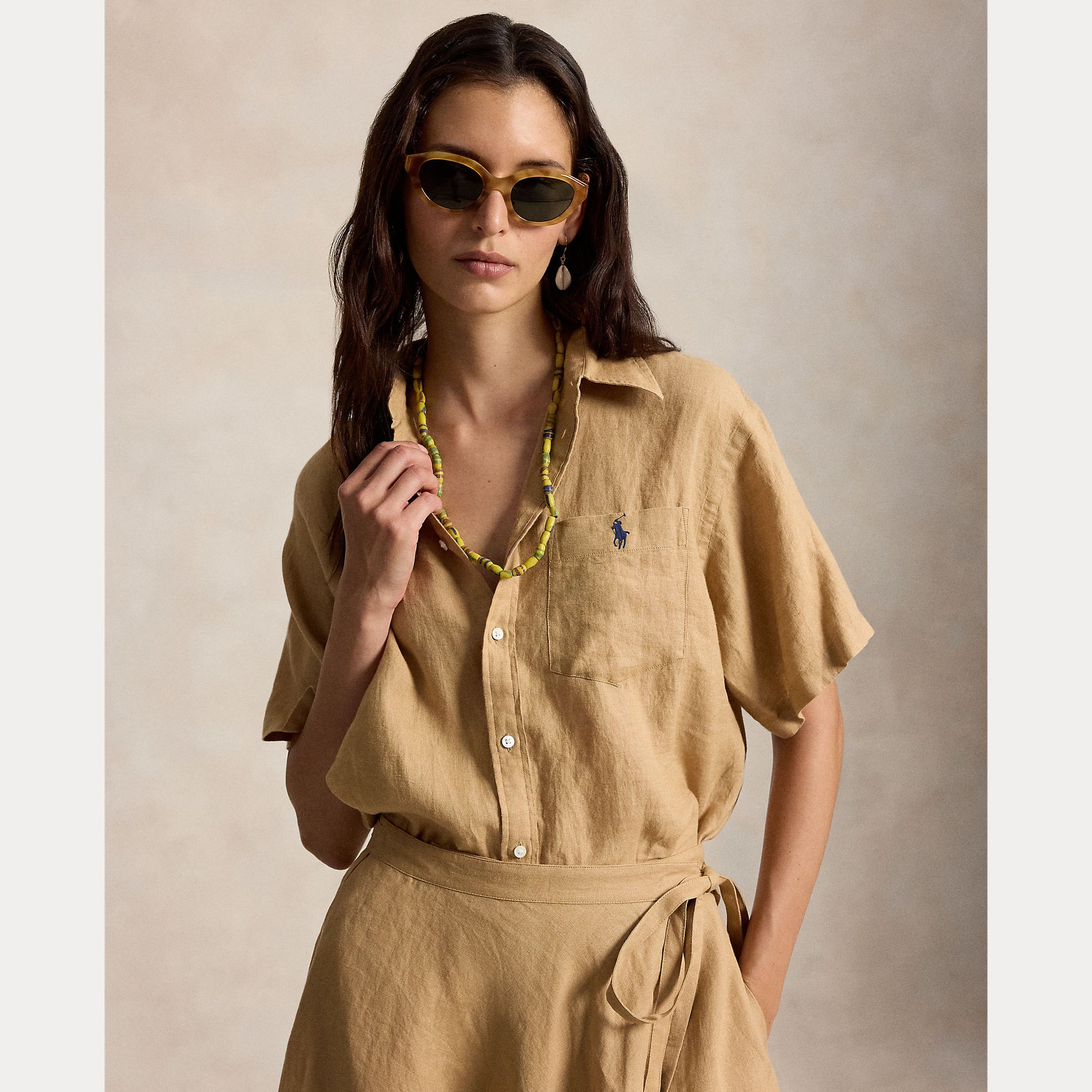 Blouse linen natural beige