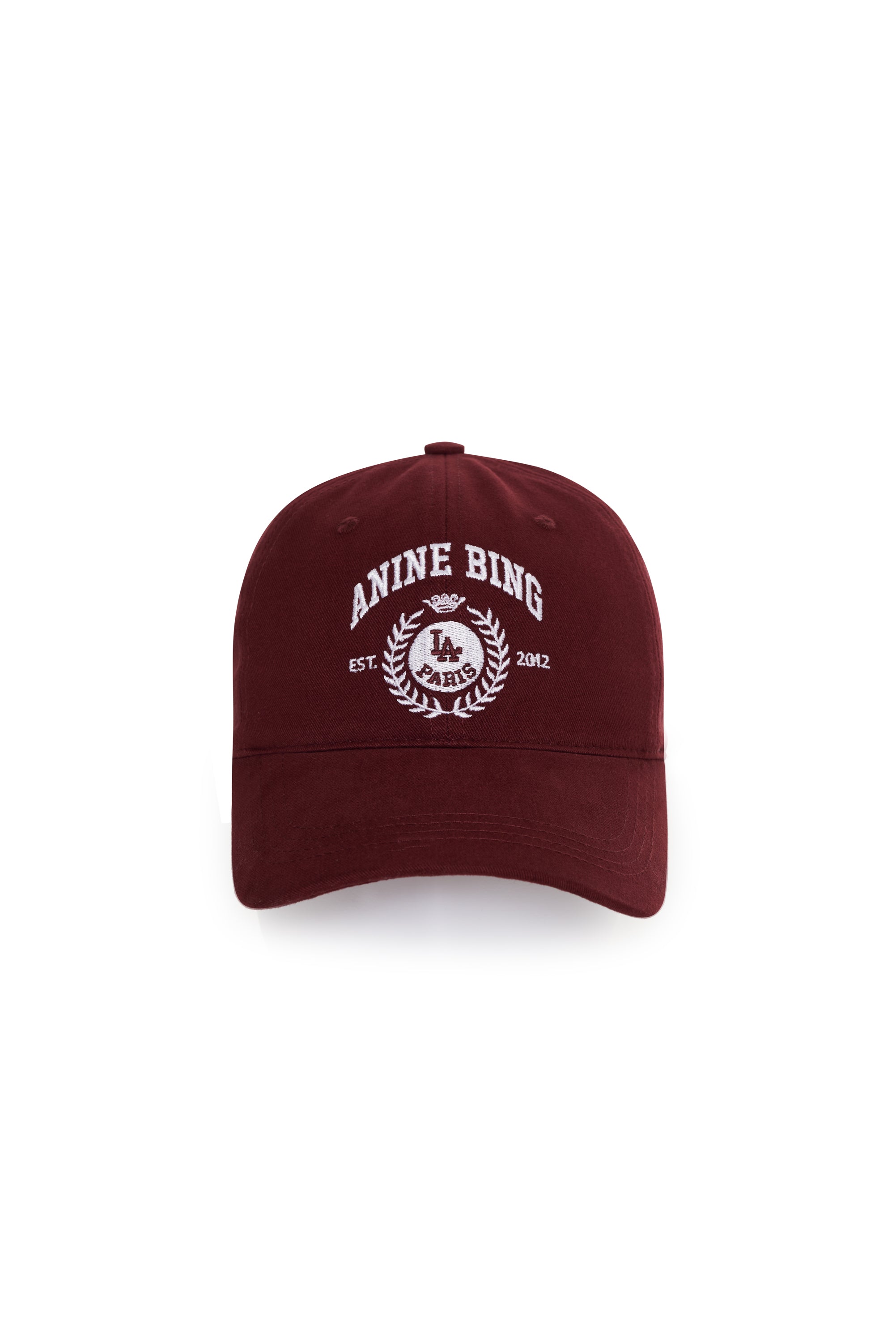 Image of Cap Jeremy logo white burgundy