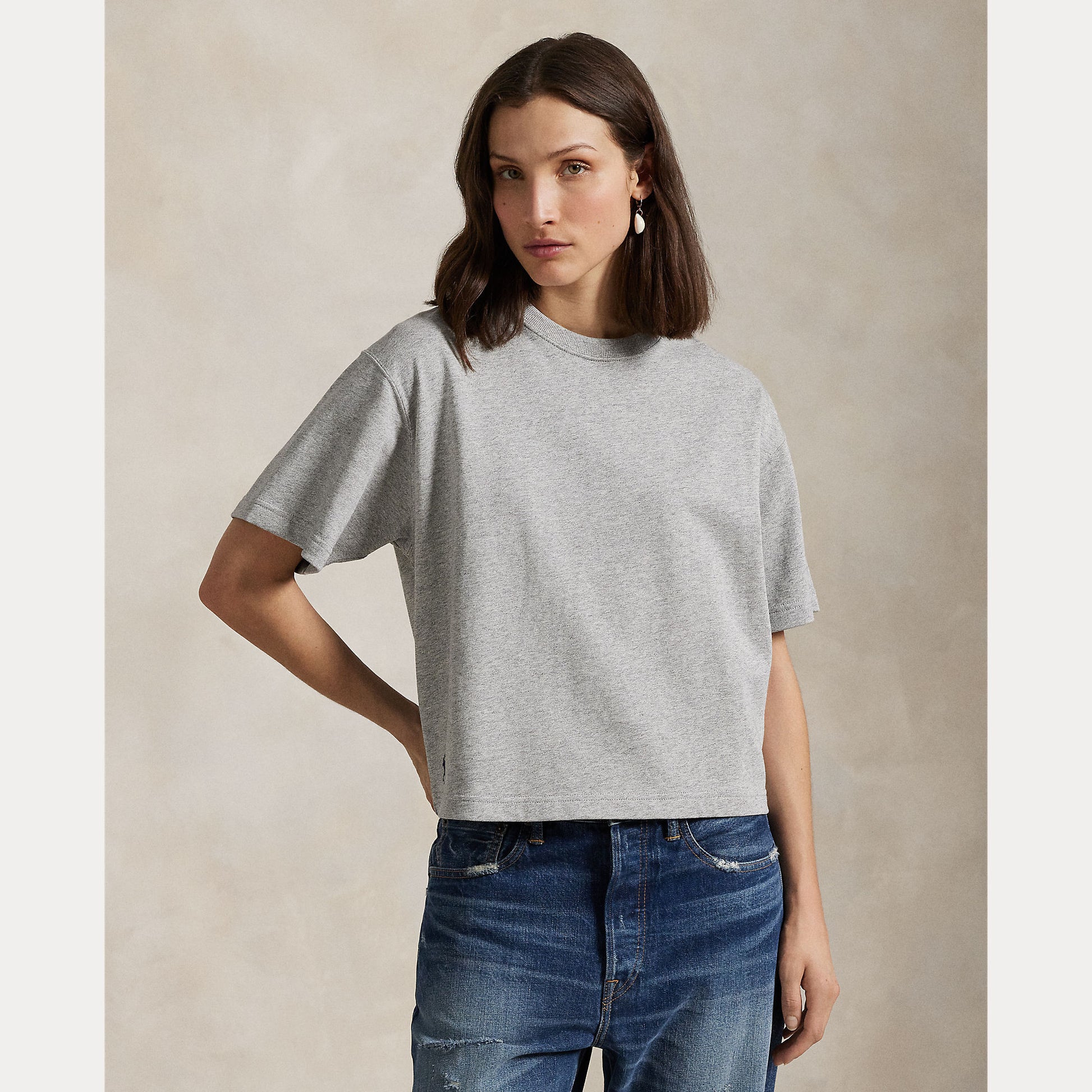 Tee logo cobblestone heather