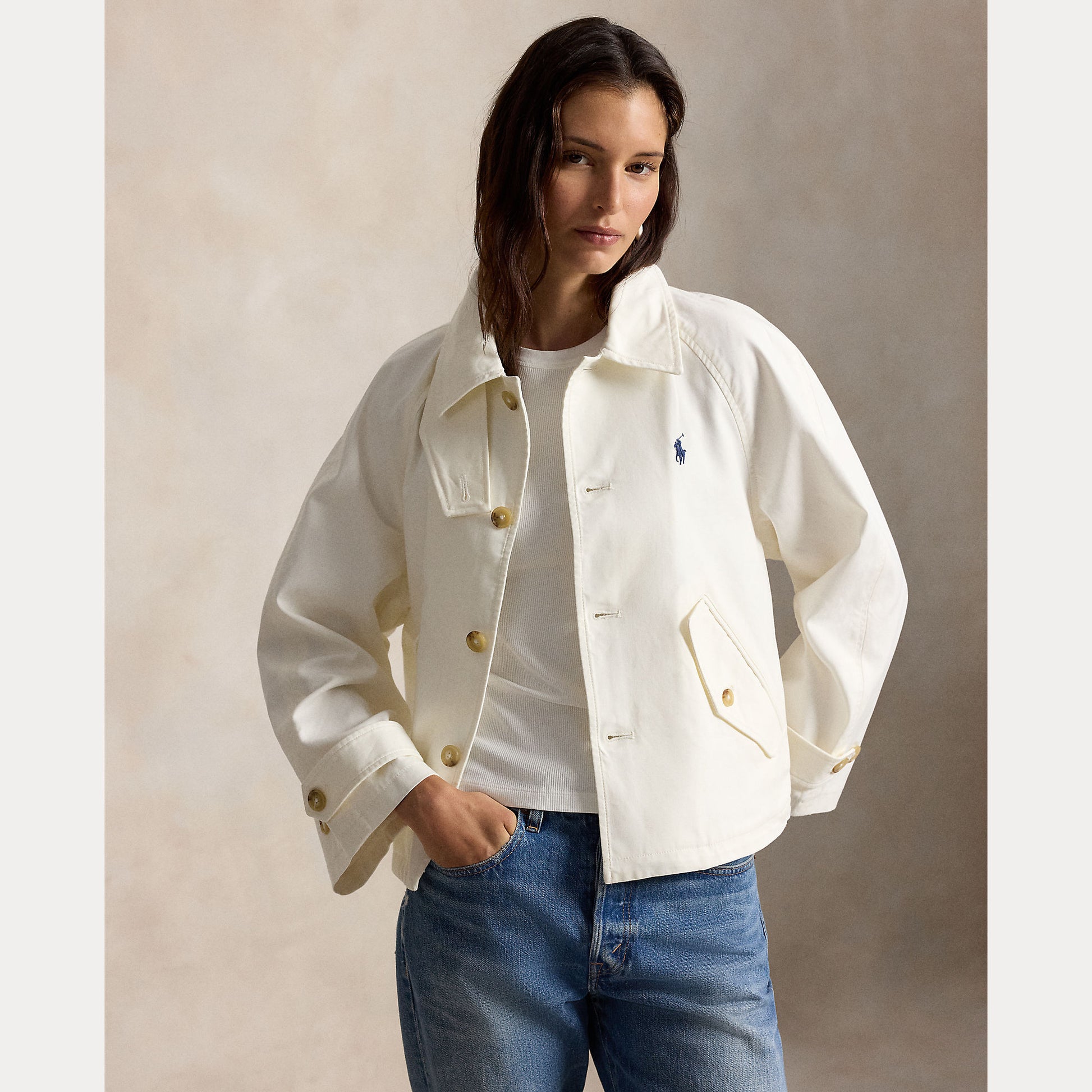 Jacket trophy cream cotton