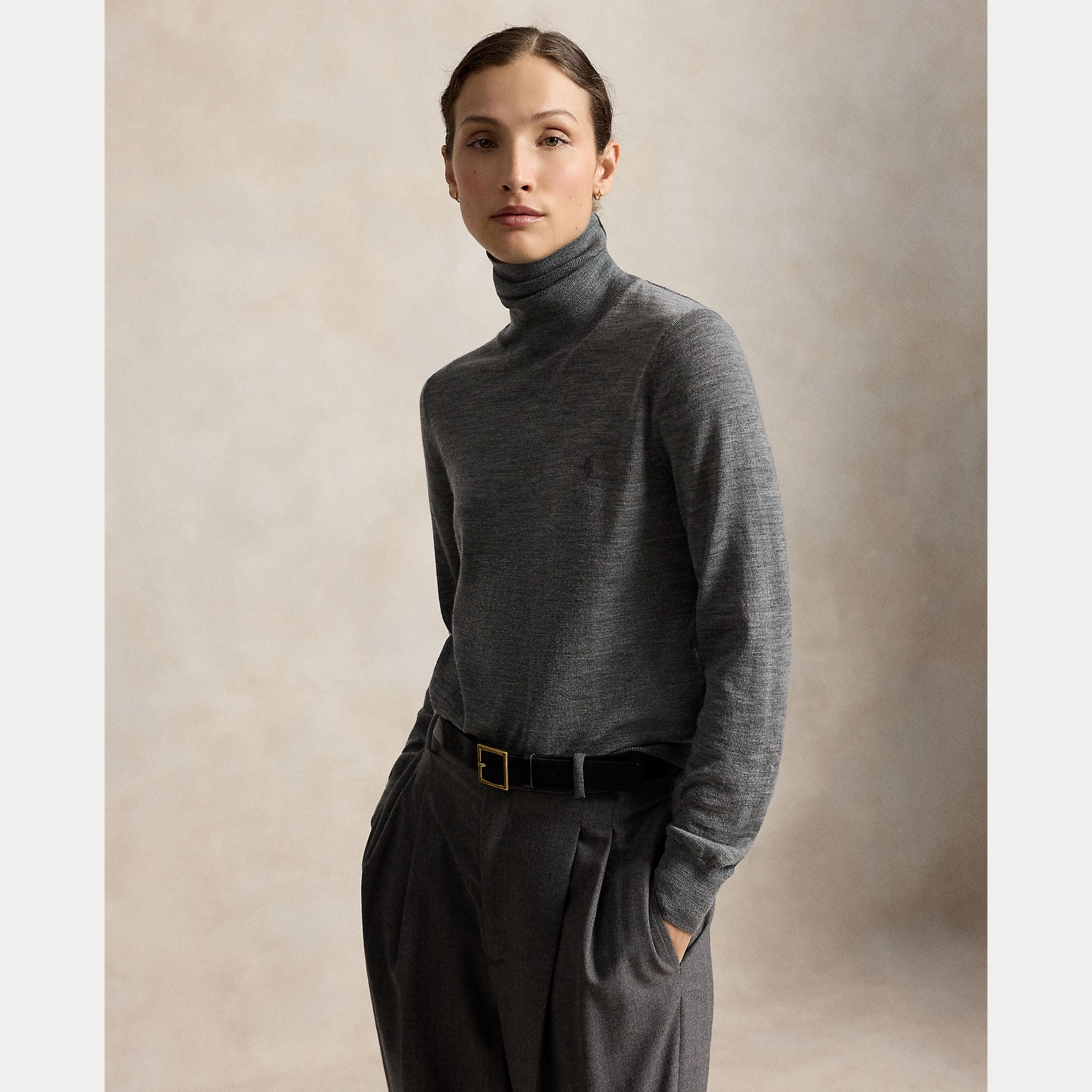 Image of Knit turtleneck grey heather