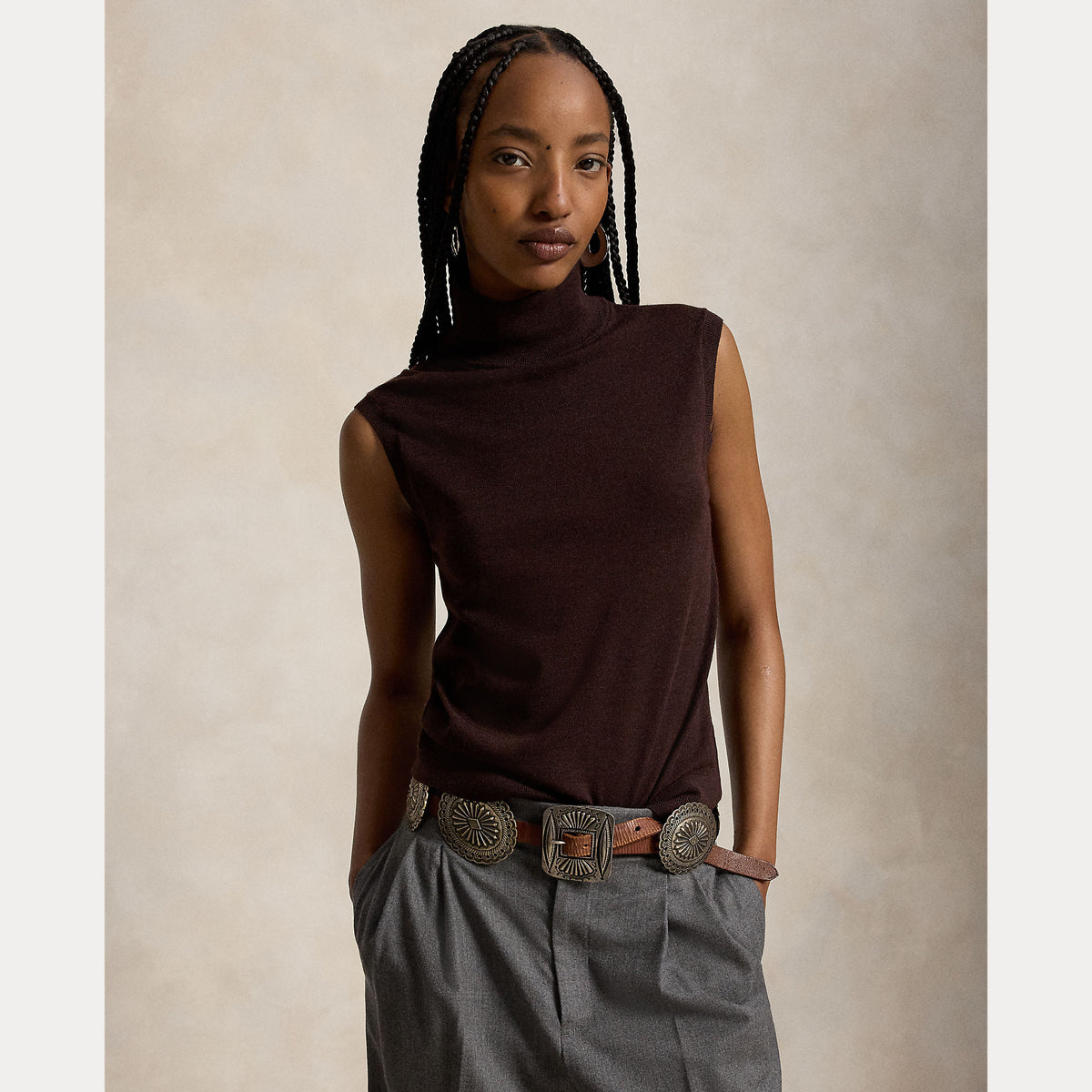 Knit deep chocolate short sleeve