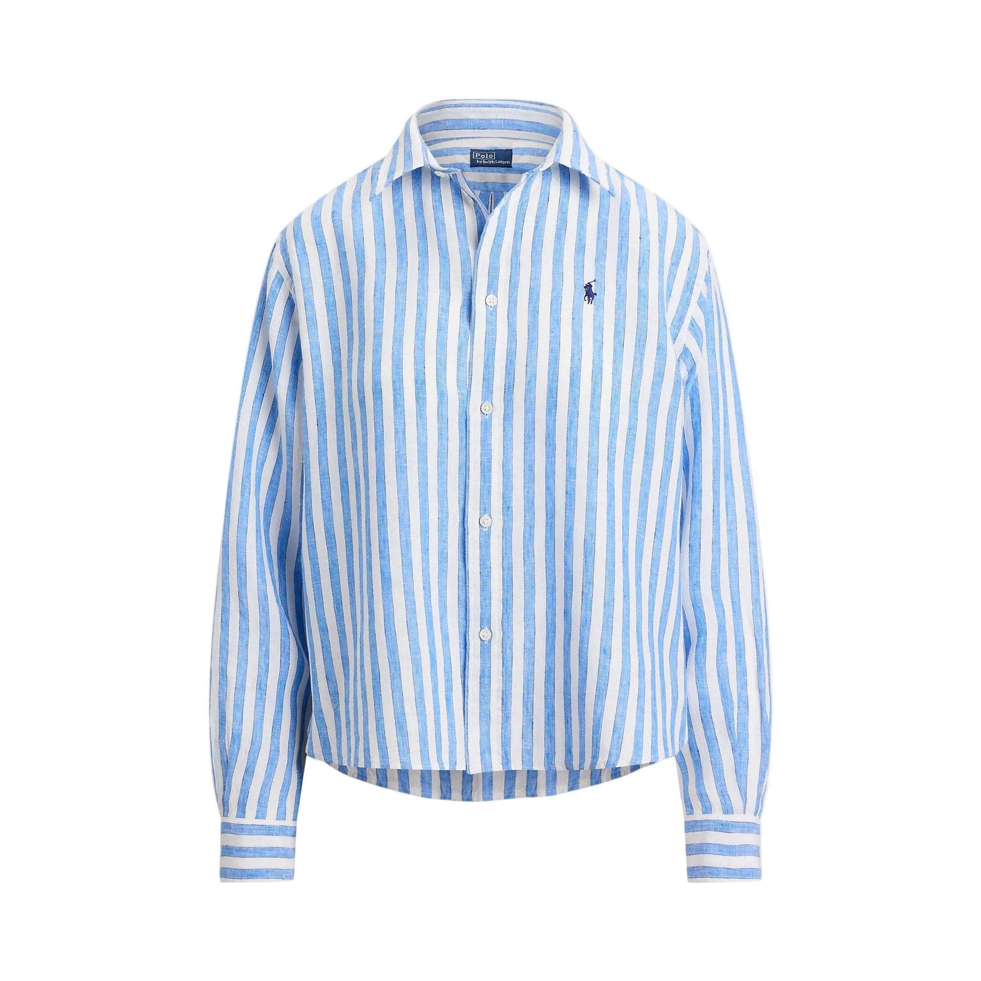 Blouse linen white/blue