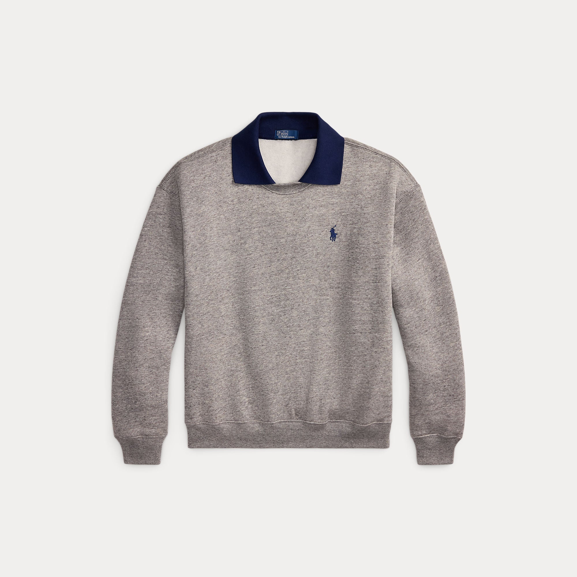 Image of Sweater navy grey collar