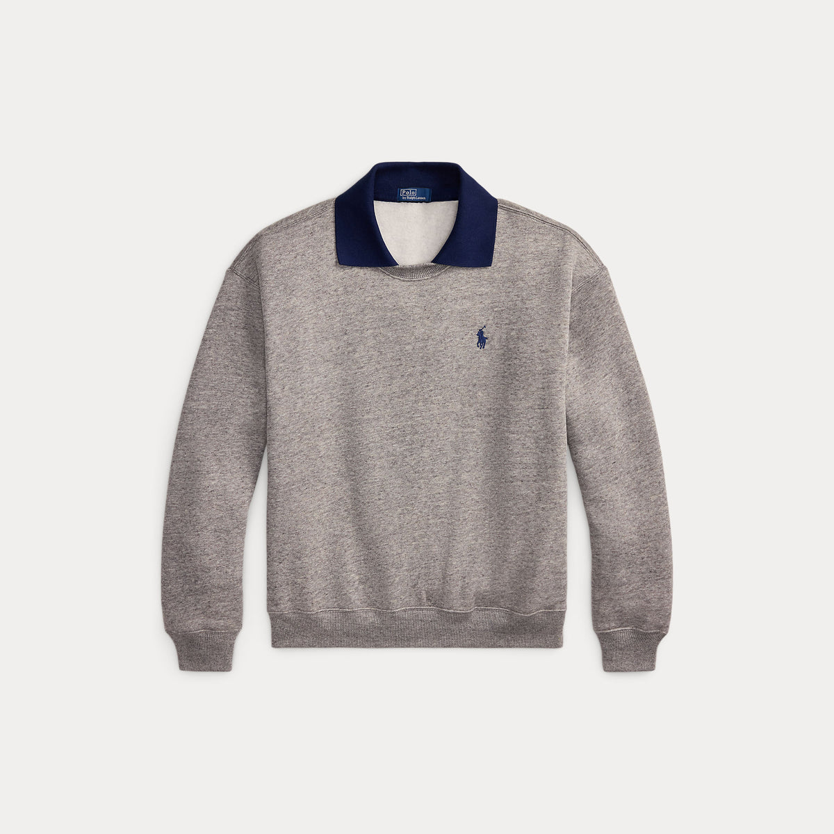 Sweater navy grey collar