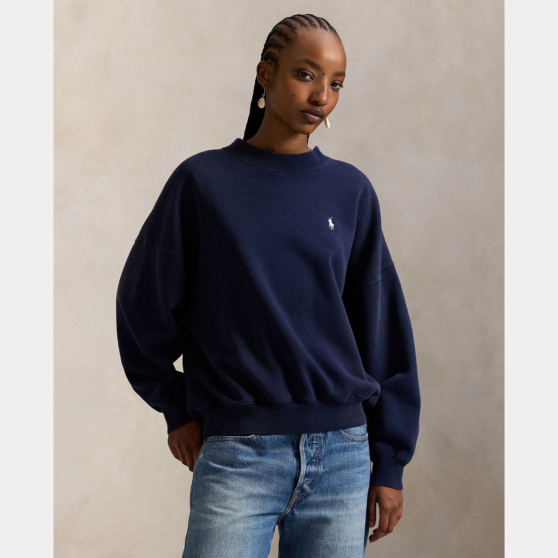 Sweater newport navy logo back