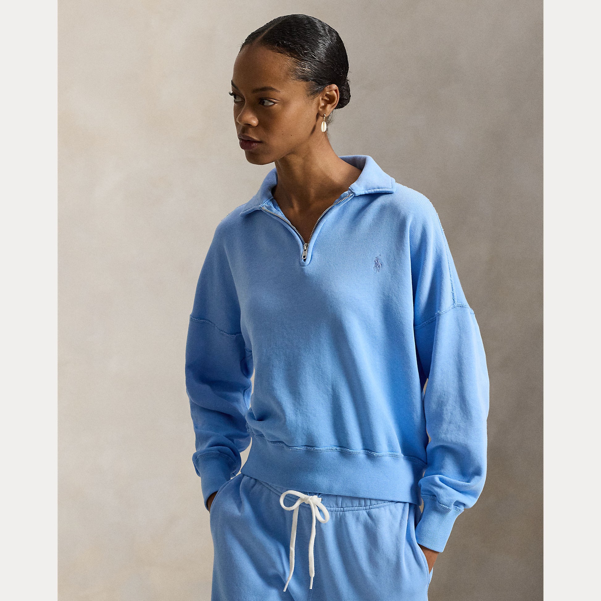 Sweater half zip chatham blue