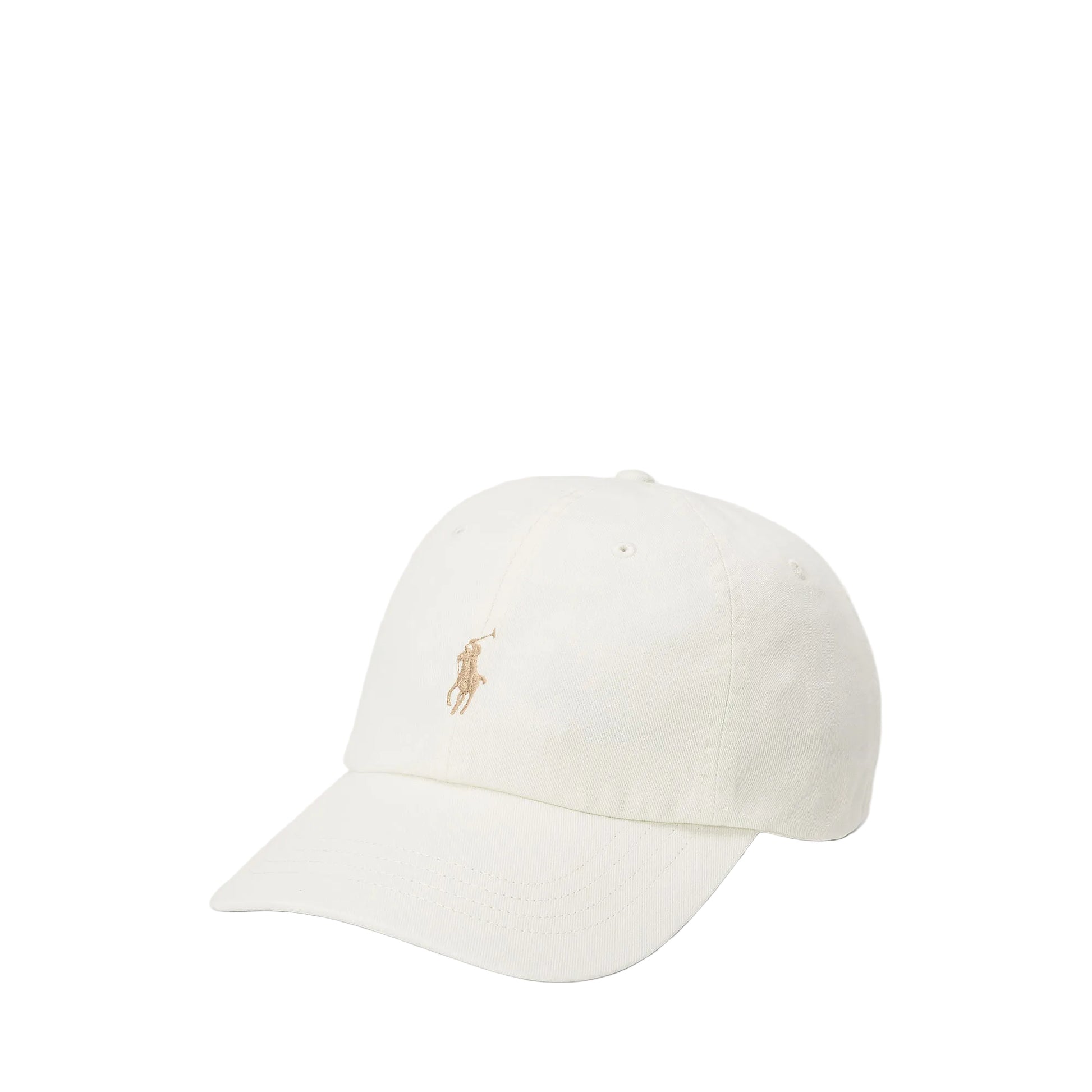 Cap white logo beige