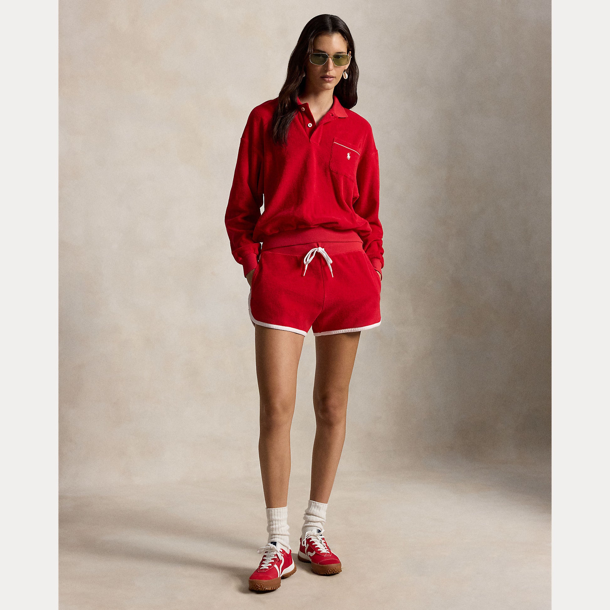 Sweater red terry cotton