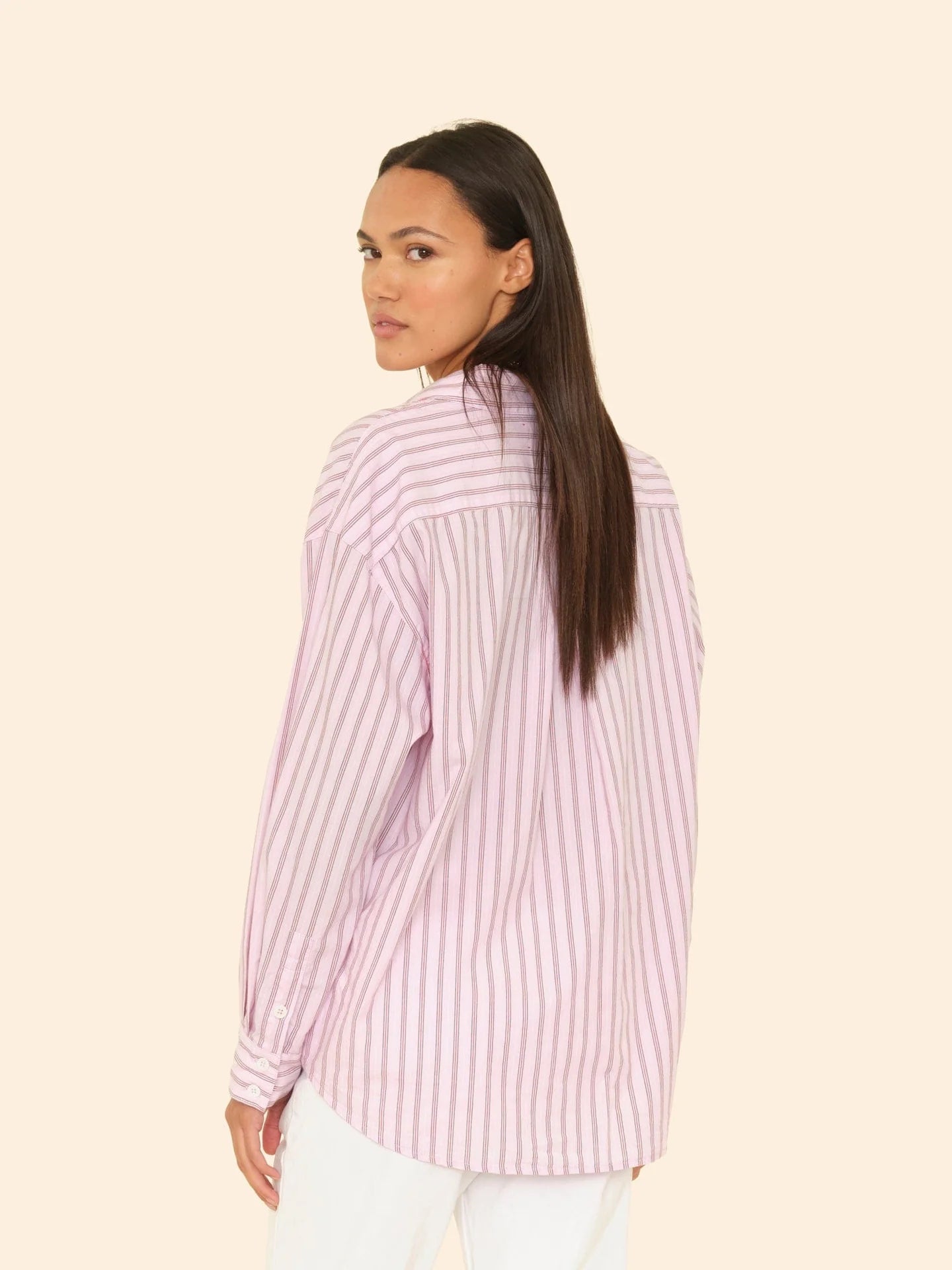 Blouse Hayven blush cherry stripe