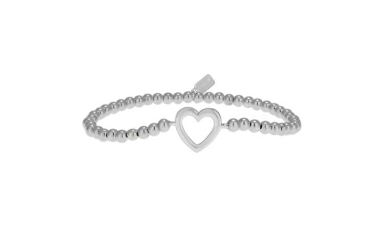 Bracelet zilver heart open