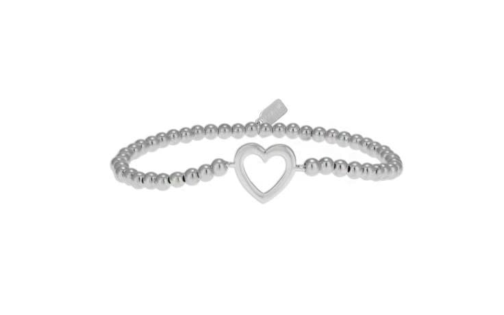 Bracelet zilver heart open